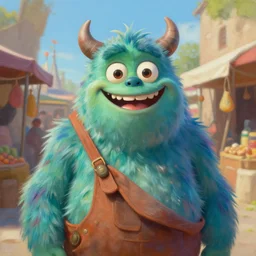 a beautiful portrait painting of weird happy monster merchant in an outdoor bazaar by james gurney | unreal engine :. 3