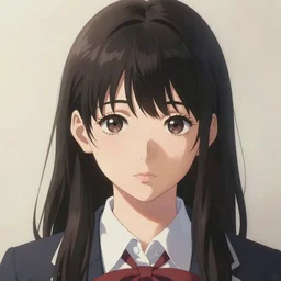 a high detail portrait of high school girl by makoto sinkai,  kawaii, in simple background, CLIP STADIO, mad painting