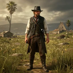 j. r. r. tolkien's middle - earth in the style of red dead redemption 2