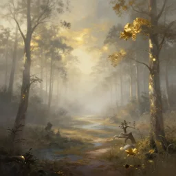 a retrowave style artwork of mississippi national park, a land of the dead, divine, hazy, volumetric lighting, spacetime bending, very detailed, serene, gold accents, washed out colors, beautiful artwork, master level composition, raytracing