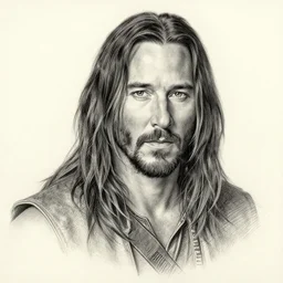 keanu reeves as a prehistoric man, pencil drawing, detailled, ultra realistic