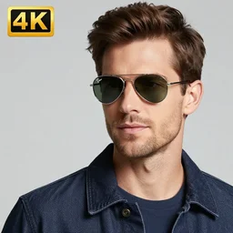 one handsome man wearing ray ban aviators, studio photo, 4 k