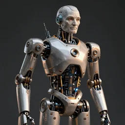 portrait of a old humanoid robot intricate mechanics, ,octane render, 8k, dramatic  lighting