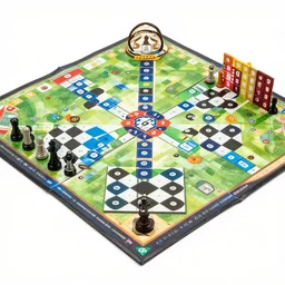 promotional art for a board game, game is a combination between connect 4 and chess.