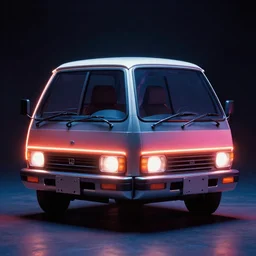 designed by giorgetto giugiaro stylized poser of a single 1 9 9 8 honda kei truck, thick neon lights, ektachrome photograph, volumetric lighting, f 8 aperture, cinematic eastman 5 3 8 4 film