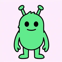 “funny alien monster, hand-drawn vector, SVG, cult-classic, comic-style” n -9