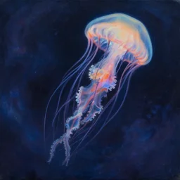 jelly fish with long kaleidoscopic tentacles, lost in a cosmic maelstrom detailed painting by felix kelly and cgsociety
