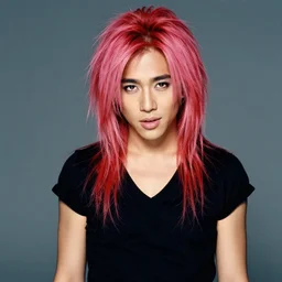 photo of jeffree star in the 2 0 0 0 s with pink red hair posing