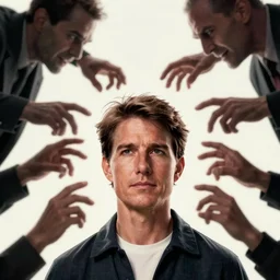 innocent tom cruise, evil beings loom above him, their hands reach into his mind, twin peaks poster art, from scene from twin peaks, by michael whelan, artgerm, retro, nostalgic, old fashioned, 1 9 8 0 s teen horror novel cover, book