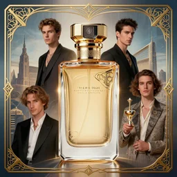 futuristic scifi luxury perfume ad by tyler edlin and petros afshar and christopher balaskas and marius borgeaud and kiliain eng, maximalist art nouveau, well proportioned, highly detailed