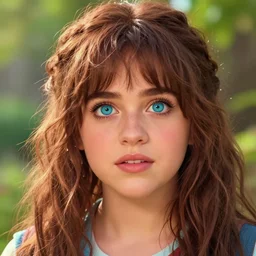 Portrait of a selena gomez, very expressive, light blue piercing eyes, round face, character design by Mark Ryden and Pixar and Hayao Miyazaki, unreal 5, DAZ, hyperrealistic, octane render, cosplay, RPG portrait, dynamic lighting, intricate detail, summer vibrancy, cinematic