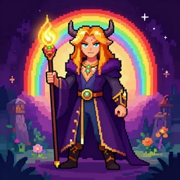 The rainbowmancer, pixel art