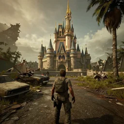 walt disney world orlando in ruins post - nuclear war in fallout 4, in game screenshot