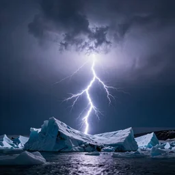 lightning trapped inside an iceberg