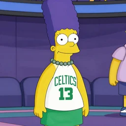 marge simpson in a boston celtics jersey in nba 2 k 2 1, ps 4, gameplay