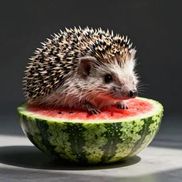 hedgehog in a shape of watermelon