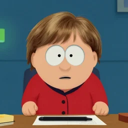 a movie still from angela merkel in south park