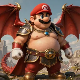 a ruthless mario draghi paladin, 8 k, fat body hyperrealistic, dragon slayer, hyperdetailed, fantasy portrait by albrecht durer