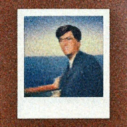 polaroid photo president kennedy, in the deck of the titanic looking the sea, august 1968, color photo, award winning