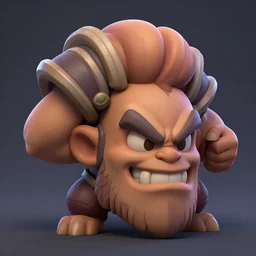raging oni squashling head, stylized stl, 3 d render, activision blizzard style, hearthstone style, darksiders art style