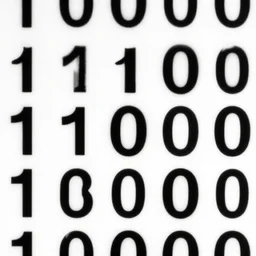 a black and white image of the numbers 1 and 0 repeating