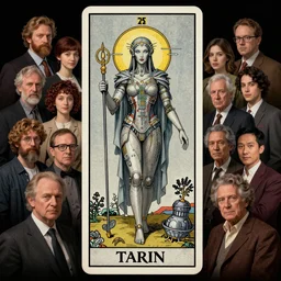 award winning art by mark riddick, wlop, wallpaperflare, houdini, vfx, james gurney, dan luvisi, audrey kawasaki, tim hildebrandt, liam wong, aoi ogata, mao hamaguchi, thomas kinkade, ernst haeckel, very detailed 8 k concept art with tarot card of a beautiful cyborg oracle