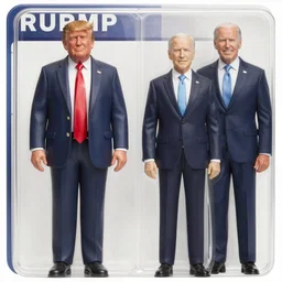 detailed action figures of donald trump and joe biden, first 4 figures, detailed product photo