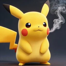 pikachu smokes to the mouth snickers high detail picture