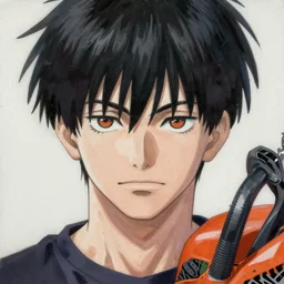 prompt : chainsaw man portrait soft light painted by james jean and katsuhiro otomo and erik jones, inspired by akira anime, smooth face feature, intricate oil painting, high detail illustration, sharp high detail, manga and anime 1 9 9 9