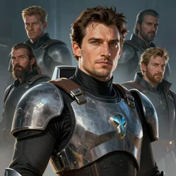 Henry Cavill as a Space Marine Primarch, Sci-Fi closeup character art by Neil Roberts and Marc Lee and Vladimir Krisetskiy and Donato Giancola and Craig Mullins, digital art, trending on artstation