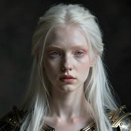 hyper realistic photograph portrait of postapocalyptic albino girl, cinematic, artstation, cgsociety, greg rutkowski, james gurney, mignola, craig mullins, brom