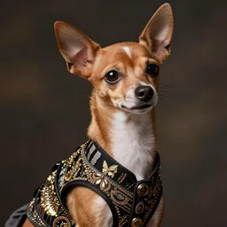lady dog in fashion clothing