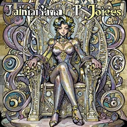 Liliana Vess, magic the gathering sitting on a throne, Jojo's Bizarre Adventure Cover Art, manga, highly detailed, beauty, art by Takehiko Inoue, intricate, elegant, J. C. Leyendecker