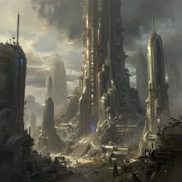 apocalypstic futuristic city, concept art, trending on artstation, wlop, ross draws, digital painting, mixed media, intricate details, volumetric lighting