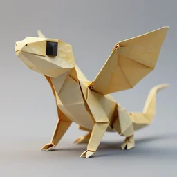 raptor figurine, origami, low poly, 3d render, up close, intricate details, folds, 8k