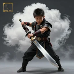 cloud strife fighting with a dagger. professional portrait photo, sharp focus, 8 k.