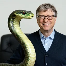 still photo from the film hisss ( 2 0 1 0 ) with bill gates as snake woman, hyper realistic, highly detailed