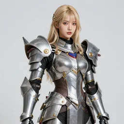 studio portrait of lawful good colorful female holy mecha paladin absurdly beautiful, elegant, young blonde gravure idol, ultrafine hyperrealistic detailed face illustration by kim jung gi, irakli nadar, intricate linework, sharp focus, bright colors, matte, octopath traveler, unreal engine 5 highly rendered, global illumination, radiant light, intricate environment