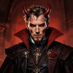 a highly detailed demonic portrait of stephen strange, james gurney, james jean