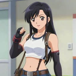anime still of tifa lockhart in the tv show initial d