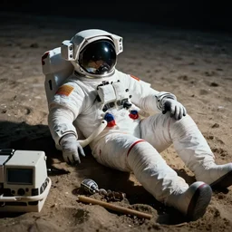 an astronaut lounging in the beach, dramatic lighting, cinematic, extremly high detail, photorealistic, cinematic lighting, nasa footage