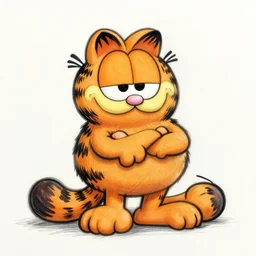Garfield the Cat, pencil sketch, illustrated by Jim Davis