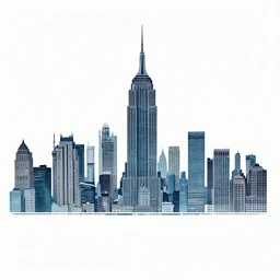 clusters and constellations of data in the shape of the New York City skyline, in the style of digital art, in the shape an audio waveform