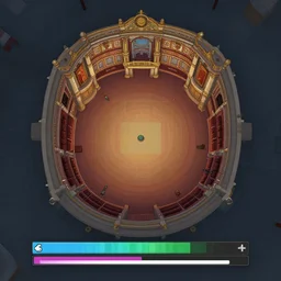 team deathmatch loading screen, a level design schematic of a theatre, top down, in game, unreal engine 5, orthographic, colored