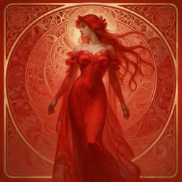 perfect red, dreamy and ethereal,, fantasy, intricate, elegant, highly detailed, digital painting, artstation, concept art, smooth, sharp focus, illustration, art by artgerm and greg rutkowski and alphonse mucha