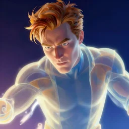 close shot angle from below of translucent james franco as gambit from uncanny xmen 1 9 9 1!!!, fantasy digital art, vivid color style artstation, style greg rutkowski and frank frazetta and mucha and richard corben, octane render, unreal engine 6, epic game graphics, fantasy, conceptual art, ray tracing, magic the gathering art