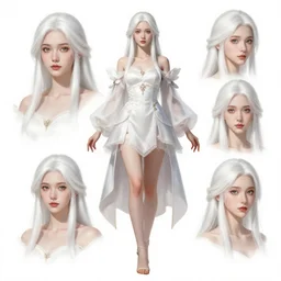 full body character concept art of a white haired young gorgeous female fairy mage | | distinct - fine, key visual, realistic shaded perfect face, fine details by stanley artgerm lau, wlop, rossdraws, james jean, andrei riabovitchev, marc simonetti, sakimichan, and jakub rebelka, trending on artstation