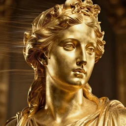 beautiful face helen of Troy golden sculpture, dynamic lighting, cinematic, establishing shot, extremely high detail, shining, photo realistic, cinematic lighting, intricate line drawings, 8k resolution