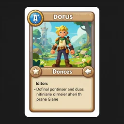 a card of a new dofus online game. Full card, card game , design, card , art station
