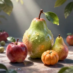 Fantasy style fruits, fantastic colors, concept art design drawings